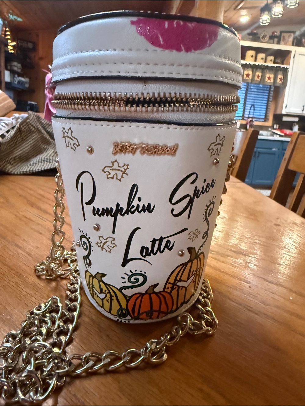 Rare Betsey Johnson Pumpkin Spice Latte Crossbody Bag